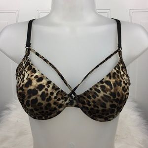 Leopard CrissCross Bra! 34-C, NEVER WORN.